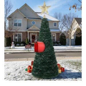 DIY Mailbox Christmas tree set up